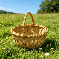 Panier en rotin PP tressé à la main avec poignée – Rangement durable pour jouets pour filles et garçons – Offre spéciale