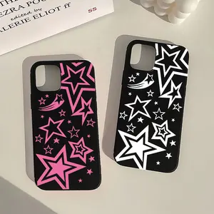 Super Ster Patroon Telefoon Hoesje Voor Iphone 14 Pro Max 13 12 Mini 11 Xs Xr 7X8 Plus Hoge Kwaliteit Zwart Zacht Siliconen Hoesje