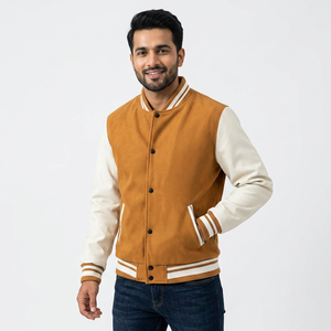 Veste pour homme en laine avec empiècements en cuir, qualité supérieure, vente en gros, veste varsity, veste de baseball - Product Image 1