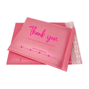 KHX Customised Bubble Mailer Pink Padded Envelope Strong Adhesive Mailing Bags Shipping Poly Mailer For Shoe Box