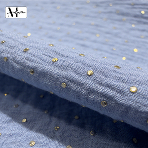 Tissu en gaze <span class=keywords><strong>de</strong></span> coton biologique tissé peigné à sequins, couleur unie, pour hijab musulman <span class=keywords><strong>et</strong></span> châle féminin - Product Image 6