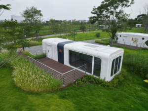 Kit de Casa de estructura de acero moderno, montaje de bricolaje simple, hermosa <span class=keywords><strong>vista</strong></span> para jardín o playa, incluye puertas y ventanas - Product Image 4