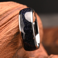 Bague en carbure de tungstène argenté 8 mm DRX personnalisée pour hommes, incrustation ciel étoilé noir, alliances de mariage et de promesse pour hommes