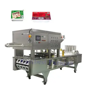 Tofu tray and cups automatic filling and sealing machine
