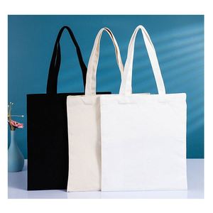 Sacs fourre-tout en toile de polyester blancs vierges pour sublimation, avec logo imprimé personnalisé et fermeture rapide à lacets - Product Image 4