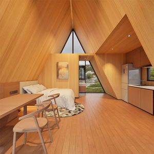 Casa Prefabricada Triangular en Forma de A, Resistente al Viento y a la Corrosión, Cabaña Modular Aislada, <span class=keywords><strong>Hotel</strong></span> de Camping para Resorts en la Selva <span class=keywords><strong>Tropical</strong></span> - Product Image 3