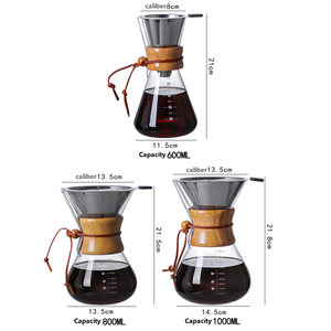Accessoires de la série <span class=keywords><strong>Barista</strong></span> Cafetière à verser en verre avec filtre en acier inoxydable Filtre à café réutilisable pour le café filtre à café - Product Image 6