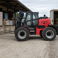 Chariot élévateur tout-terrain pour manutention de matériaux lourds, résistant à la poussière et aux intempéries, pneus pneumatiques, diesel, 4x4