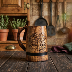 Taza de Madera Clásica de Alta Calidad, Taza Personalizada para Cerveza/Té, Tamaño y Logotipo Personalizables, TAQI CRAFT INTERNATIONAL, Precio Bajo para Fiestas - Product Image 5