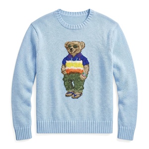 Suéter <span class=keywords><strong>de</strong></span> Punto Personalizado Premium para Hombre con Diseño <span class=keywords><strong>de</strong></span> Oso |   Estética del Dinero Antiguo |   100% Algodón <span class=keywords><strong>de</strong></span> Calidad |   Logotipo Personalizado OEM/ODM, MOQ Bajo, Cómodo - Product Image 1
