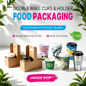Custom Recyclable Eco Friendly Take Away Coffee Tea Hot <strong>Drink</strong> Carrier Paper Cup <strong>Holder</strong> with Handle Coffee Cup <strong>Holder</strong> for Coffee - Product Image 3