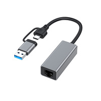 Tarjeta de Red Gigabit USB 3.0 a RJ45 de Alta Calidad RTL8153, Sin Controladores, 1000M, Doble Puerto, Externa, en Stock