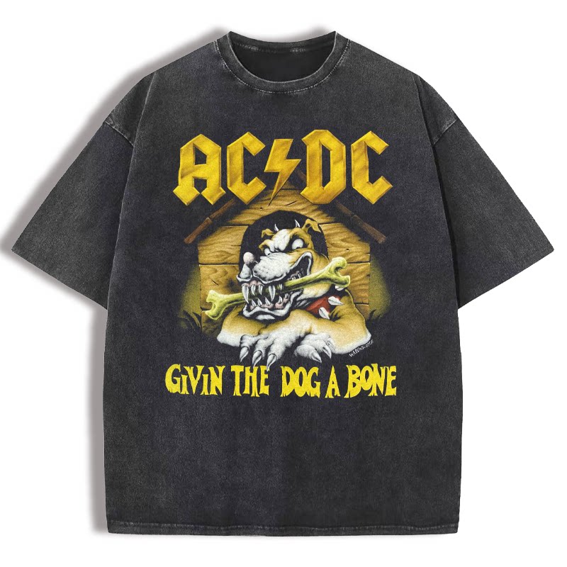 banda rock AC/DC vintage nera sbiadita 9