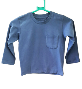 Camiseta de punto de algodón orgánico Blue Ray, patrón a cuadros, estilo de fiesta informal, bolsillo frontal, mangas completas, talla 6 años para la escuela y el hogar - Product Image 4