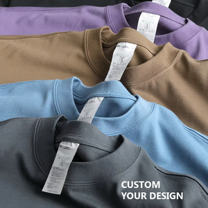 T-shirt surdimensionné en coton 100% de haute qualité HY, impression personnalisée, t-shirt lourd uni, t-shirt pour homme, unisexe - Product Image 1