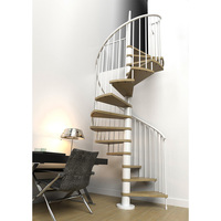 Escaliers rotatifs personnalisés, marches en bois, main courante ronde, escalier en colimaçon, balustrade en acier inoxydable, escalier hélicoïdal