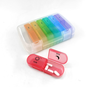 กล่องยาแบบพกพา 14 ช่อง แบ่งช่องยาเช้า/เย็น สำหรับ 7 วัน พร้อมฝาปิดแบบคลิก - Product Image 3
