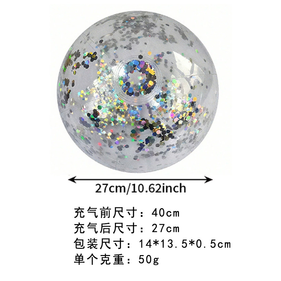 Bola de lentejuelas plateadas de 40 cm.