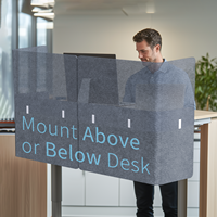 Bureau debout électrique pliable YG avec panneau d'intimité et tapis de bureau 55x24 pouces, hauteur réglable, silencieux 48 dB, design moderne pour la maison