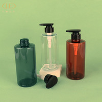 Flacon de shampooing Nouveau style Vente en gros 500ml Bouteille en plastique carrée Bouteilles en plastique transparentes Distributeur de savon pour cosmétiques