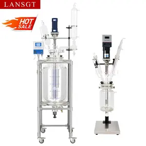 200l Mixing And Heating reactor lab double layer vacuum chemical glass reactor with heating function