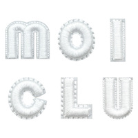 Patchs personnalisés en chenille, badges brodés 3D en tissu éponge, patchs mixtes de dessins animés et de lettres pour vêtements, chapeaux, sacs, appliques DIY