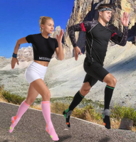 Chaussettes de course de haute qualité pour hommes et femmes Compression élastique Football chaussettes longues unisexe haut Tube Sport chaussettes de Compression