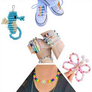 Cross-border 24 Grid Color Plastic Barrel <b>Beads</b> Loose Beaded Set Box DIY Handmade Mobile <b>Phone</b> & Key <b>Chain</b> Accessories - Product Image 3