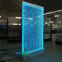 Décoration Lumineuse Intérieure, Cascade d'Eau Colorée LED pour Aquarium, Mur d'Eau à Bulles en Acrylique, Décoration Murale
