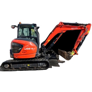 Mini-excavatrice sur chenilles Kubota U56 d'occasion haute performance 6 tonnes avec accessoire de pince, fabriquée au Japon, certifiée CE, et brise-roche - Product Image 1