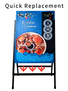 Letrero Metálico con Marco en A, Soporte de Aluminio Portátil para Póster Personalizado, Resistente a los Rayos UV, Impermeable, Marco de 25 mm, Publicidad Duradera - Product Image 6