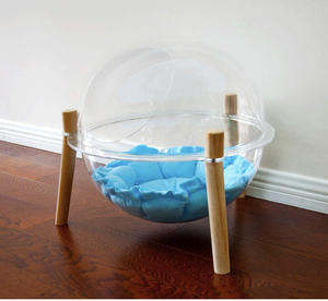 Dôme moderne en acrylique transparent pour animaux de compagnie, design en forme de bol, personnalisé pour support publicitaire autoportant - Product Image 5