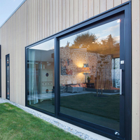 Porte coulissante en aluminium NFRC CE AS2047 à double vitrage, à 2 ou 3 rails, pour balcon, patio, ou intérieur de maison, avec cadre métallique.