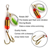 Leurre de pêche à queue de coq de truite basse Kit d'appâts Spinner en métal dur pour saumon
