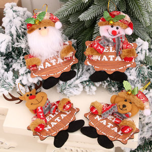 New Christmas decorations, Christmas tree ornaments, Christmas fabric wooden plaques, <b>bell</b> ornaments, <b>small</b> gifts - Product Image 3