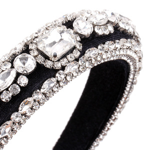 Diadema Hua Liyu con Cristales de Imitación, Banda Negra para Mujer, Accesorio para el Cabello Artístico Retro - Product Image 4