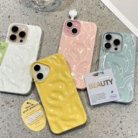 Luxe 3D Motif Ondulé TPU Téléphone étui pour iphone 16 15 14 13 12 INS À La Mode 3D Couverture Usine En Gros Mobile Téléphone Cas