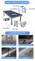 Scène portable en aluminium pour extérieur/intérieur avec plateforme verrouillable, scène de performance mobile, scène de spectacle avec structure en treillis
