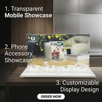 Support de téléphone en métal transparent personnalisé de 3 mm d'épaisseur, montage facile sur comptoir, présentoir promotionnel Americana