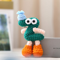 Porte-clés en peluche court fait main au crochet, motif lettre, anti-stress, mignon, alphabet, pour sac à dos, anniversaire