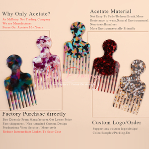 MiDairy Pettine Afro <span class=keywords><strong>a</strong></span> <span class=keywords><strong>Denti</strong></span> <span class=keywords><strong>Larghi</strong></span> da 4 mm, Spazzola per Capelli Ricci, Forcina per Capelli, Pettine <span class=keywords><strong>a</strong></span> Forma di Pugno, Strumento per lo Styling, Pettine Personalizzato 890153 - Product Image 4