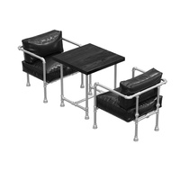 Ensemble de mobilier de bar commercial personnalisable en bambou de style industriel, table et chaises, pour les salles de négociation des salons de thé