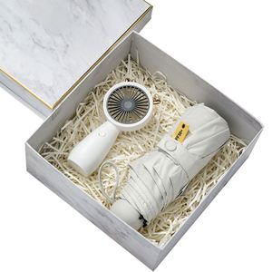 Set de Regalo 2 en 1 para Invitados de Boda de Verano: Mini Ventilador, Sombrilla, Taza y Cuaderno, Ideal para Cumpleaños de Novias y Novios - Product Image 1