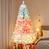150cm PVC Bunte Künstliche Weihnachtsbäume mit Warmweißem LED-Licht für Weihnachtsdekoration