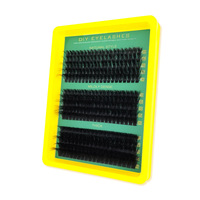 Extensions de cils 3D en faux vison, en bouquets segmentés, texture hybride, imperméables, sans cruauté, MOXIAOJIE 60D-100D, effet brillant