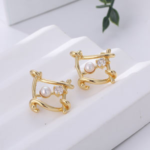 Custom Trendy 18K <b>Gold</b> Plated Waterproof Stainless Steel Hoop <b>Earrings</b> Jewelry <b>Set</b> for Women Party - Product Image 3