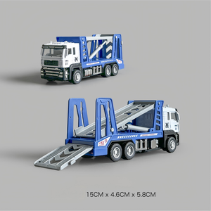 Camion de transport de voitures jouet pour enfants avec rampe mobile, véhicule de transport à rétrofriction pour jeu d'imitation et jeux imaginatifs pour tout-petits - Product Image 1