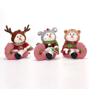 ตุ๊กตาหิมะแสนน่ารัก ชุด 3 ตัว ของตกแต่งโต๊ะคริสต์มาสสีสันสดใส ของขวัญ - Product Image 2