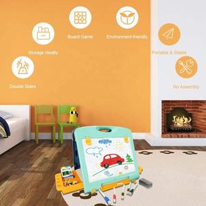 Estante de mesa de doble cara blanco y <span class=keywords><strong>pizarra</strong></span> caballete de arte tablero de escritura portátil juegos de mesa de arte juguetes educativos para niños y niñas - Product Image 2