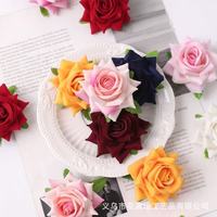 Têtes de fleurs artificielles en velours de soie haut de gamme pour la décoration de scènes de mariage, coiffes, boutonnières, arrangements floraux artificiels